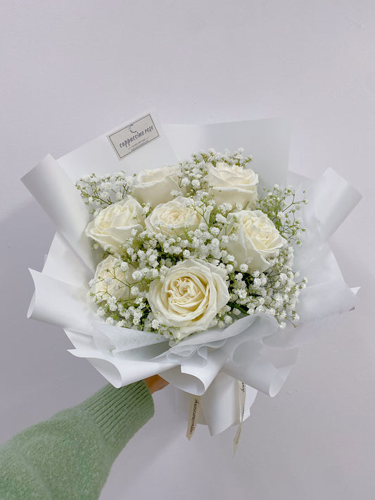White rose with Gypsophila