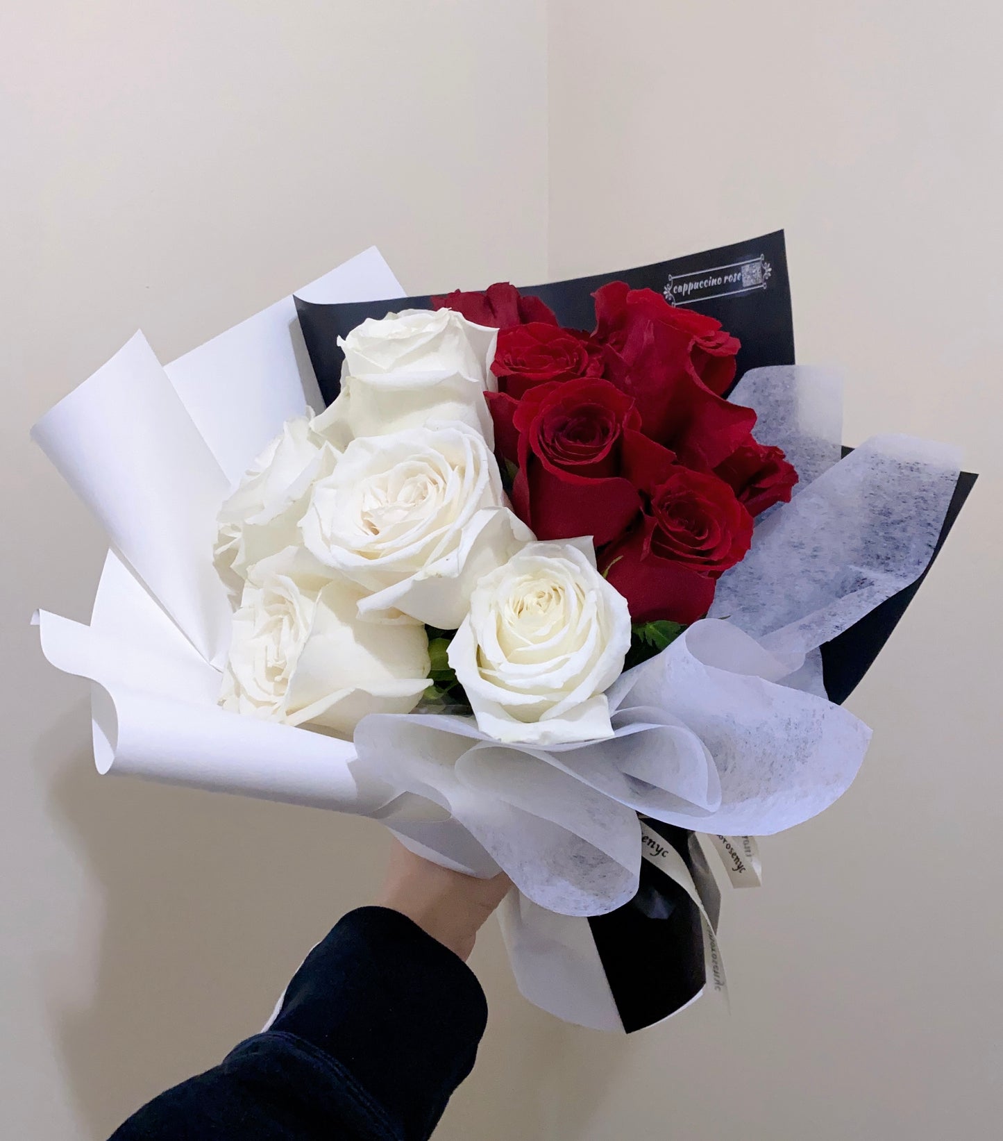 White &red rose