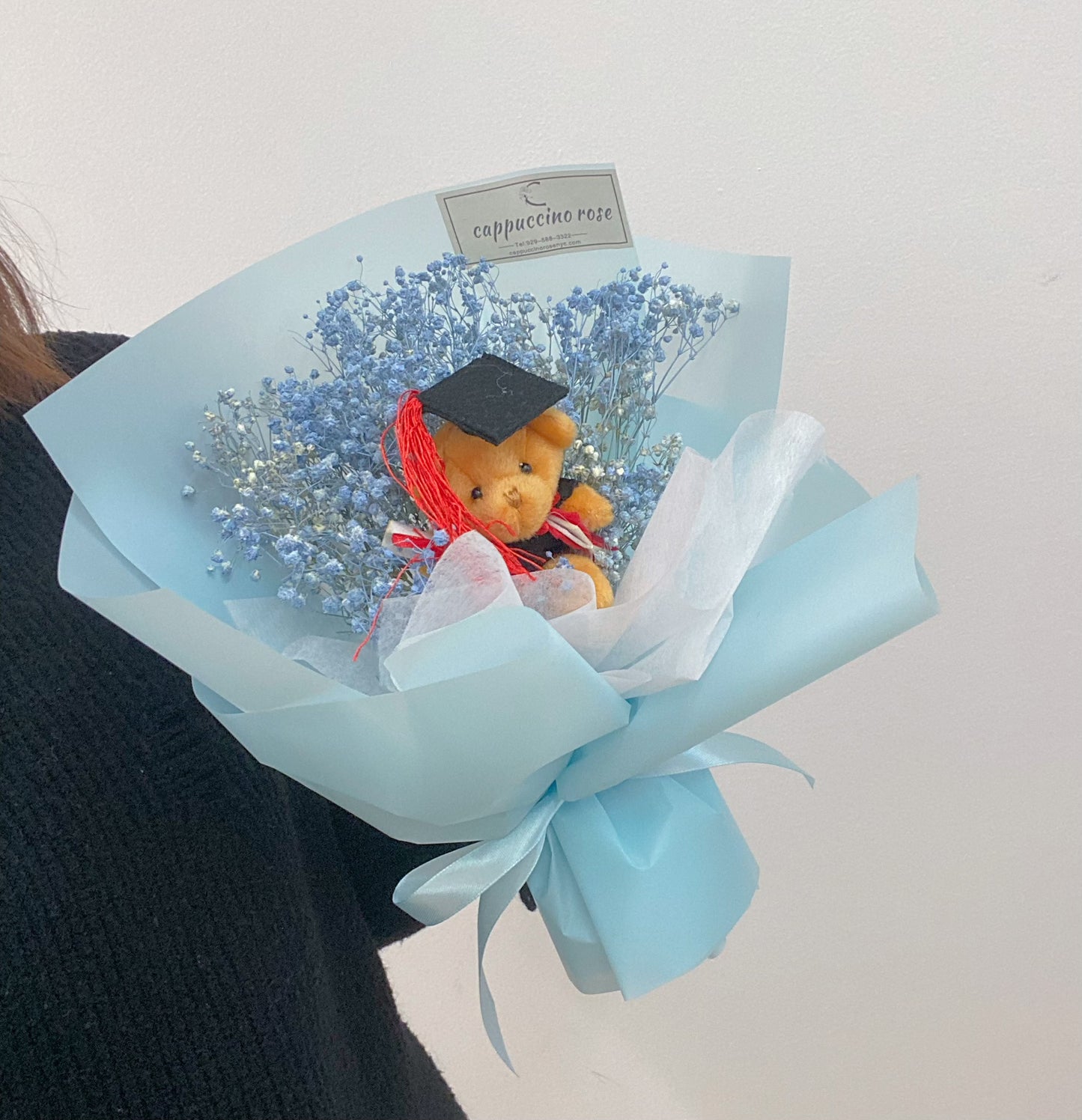 DRY flower BOUQUET FOR GRADUATION WITH TEDDY BEAR