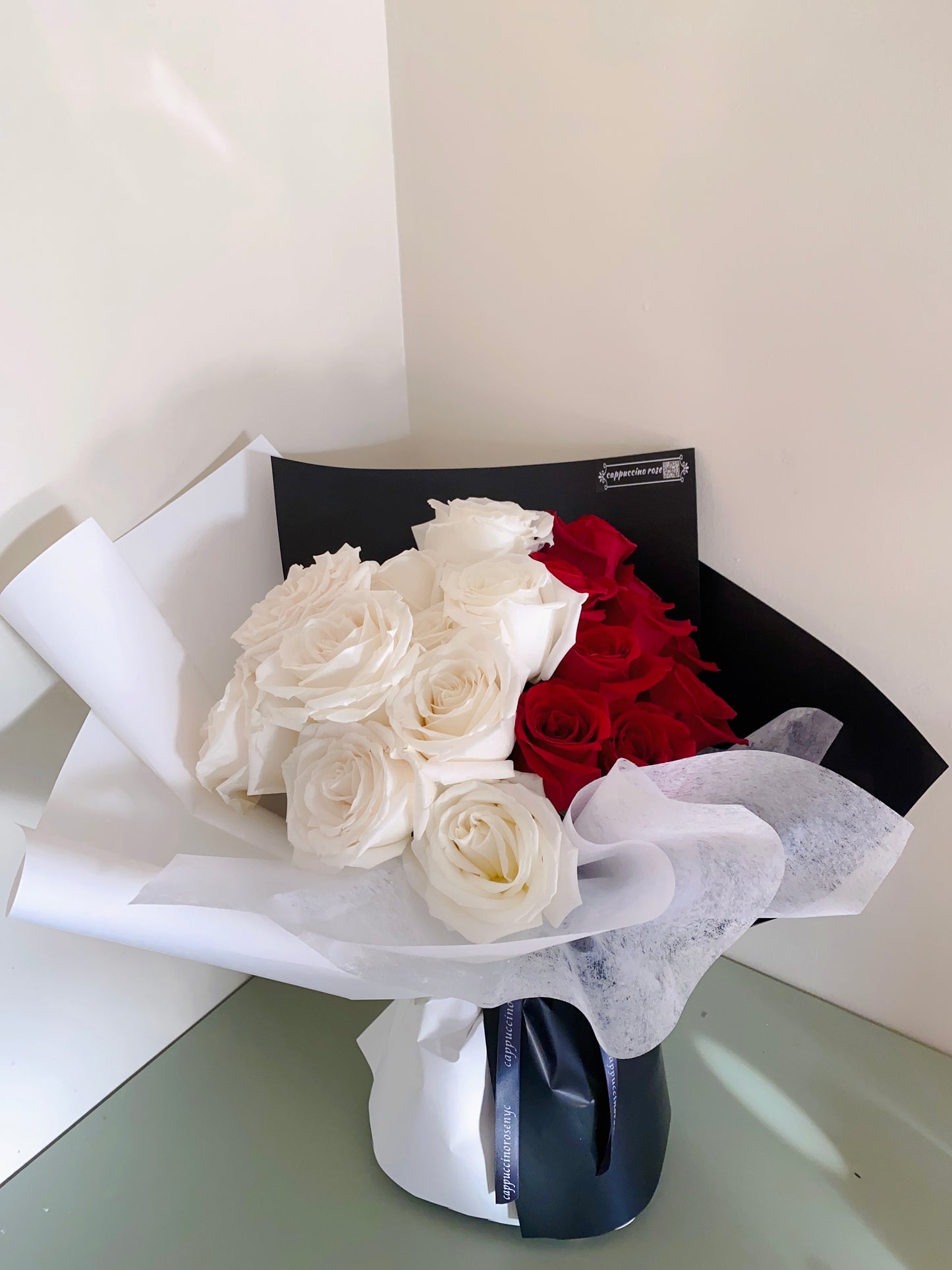 White &red rose