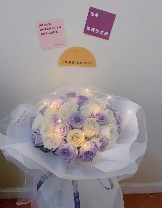 purple Rose &white rose